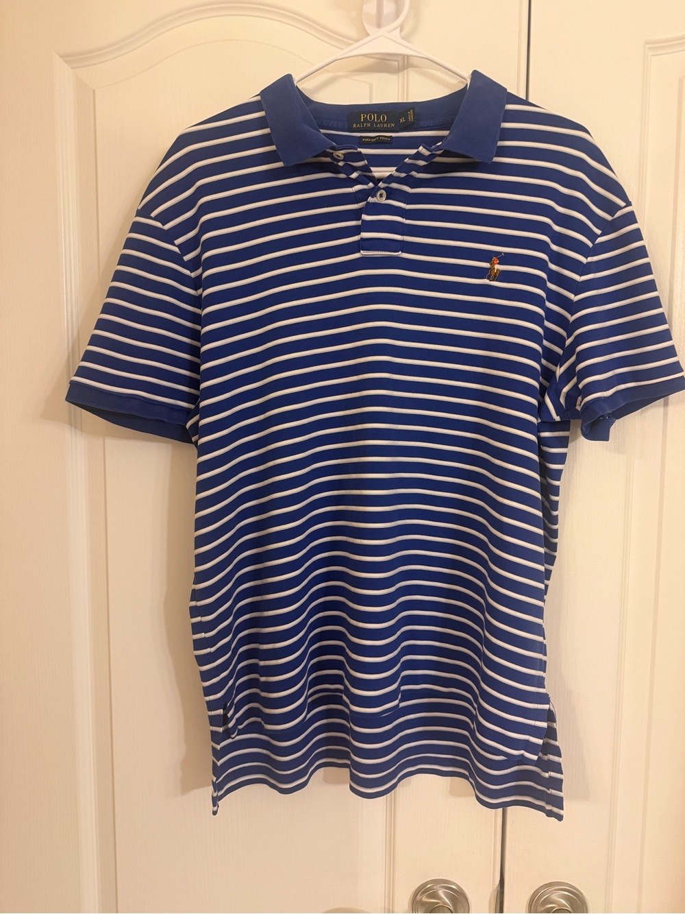 Ralph Lauren Blue & White Striped Polo Shirt
